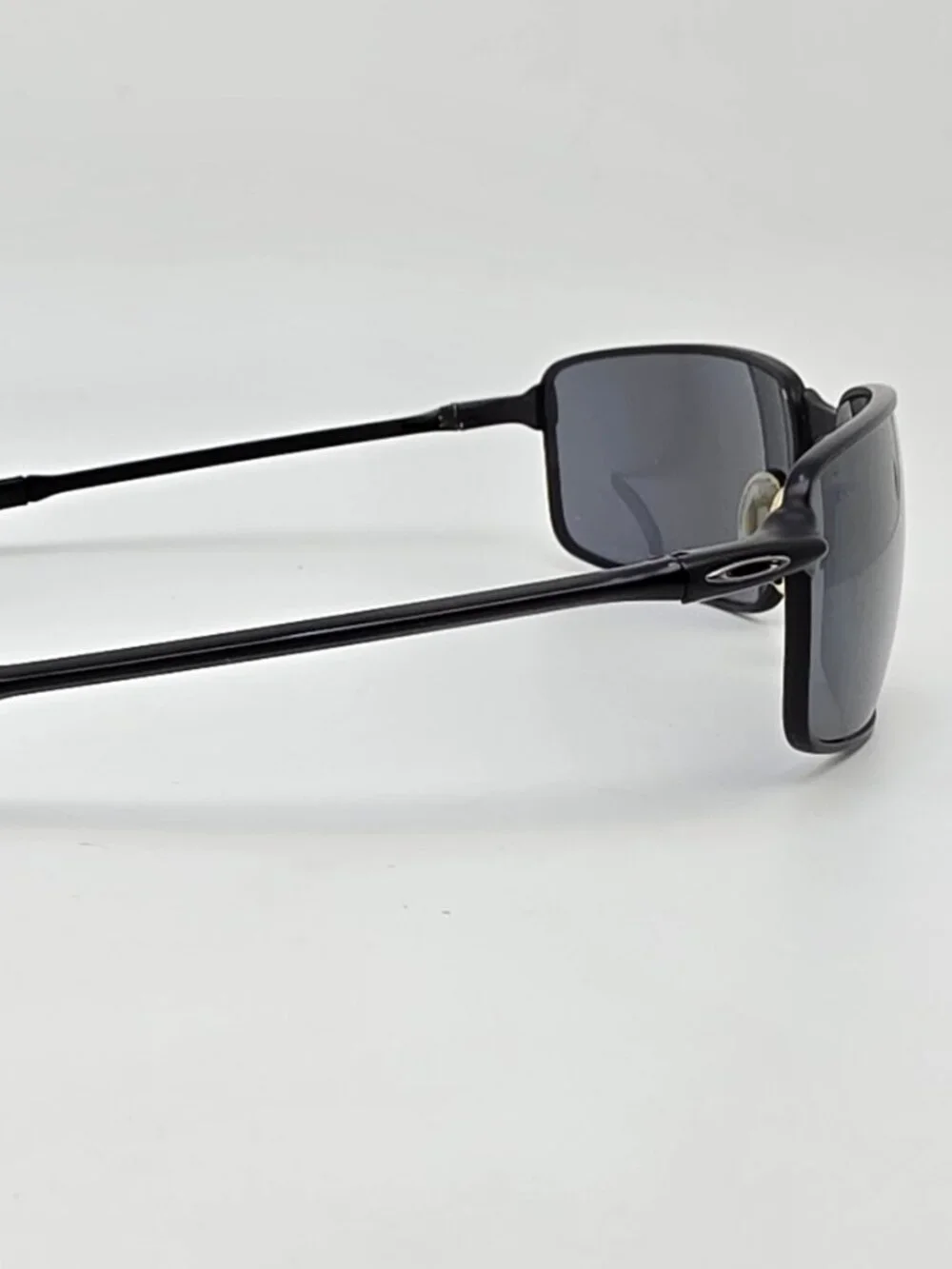 Oakley 12-877 New Square Wire I Black Frame Polarized Black Iridium Sunglasses
